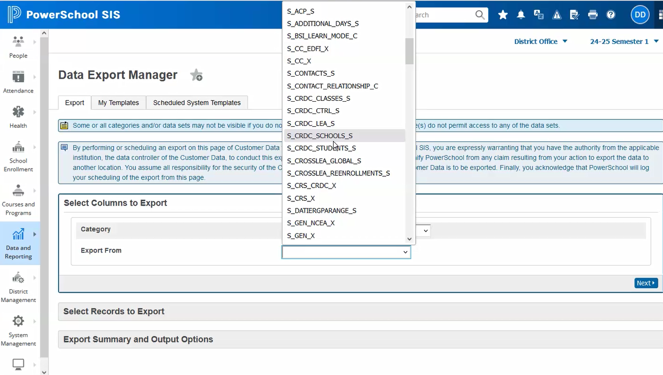 CRDC loader tables