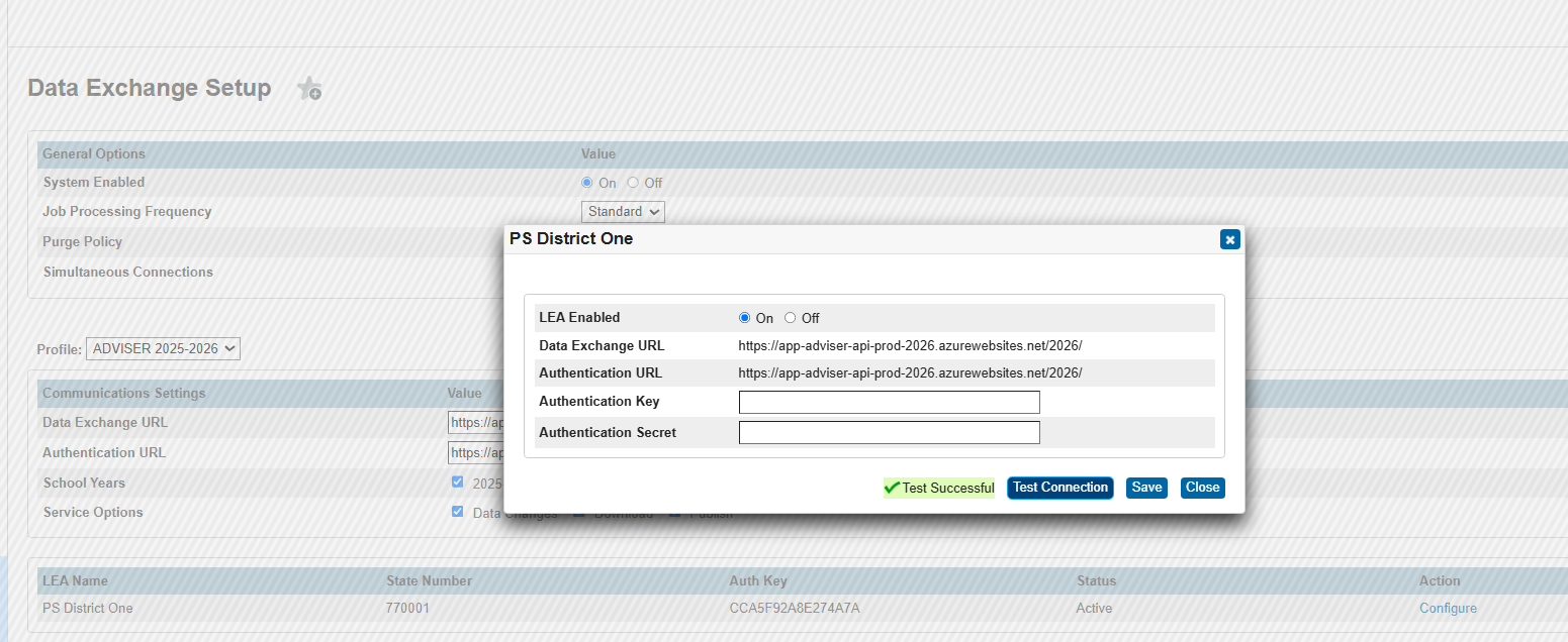 Enabling LEA and testing connection