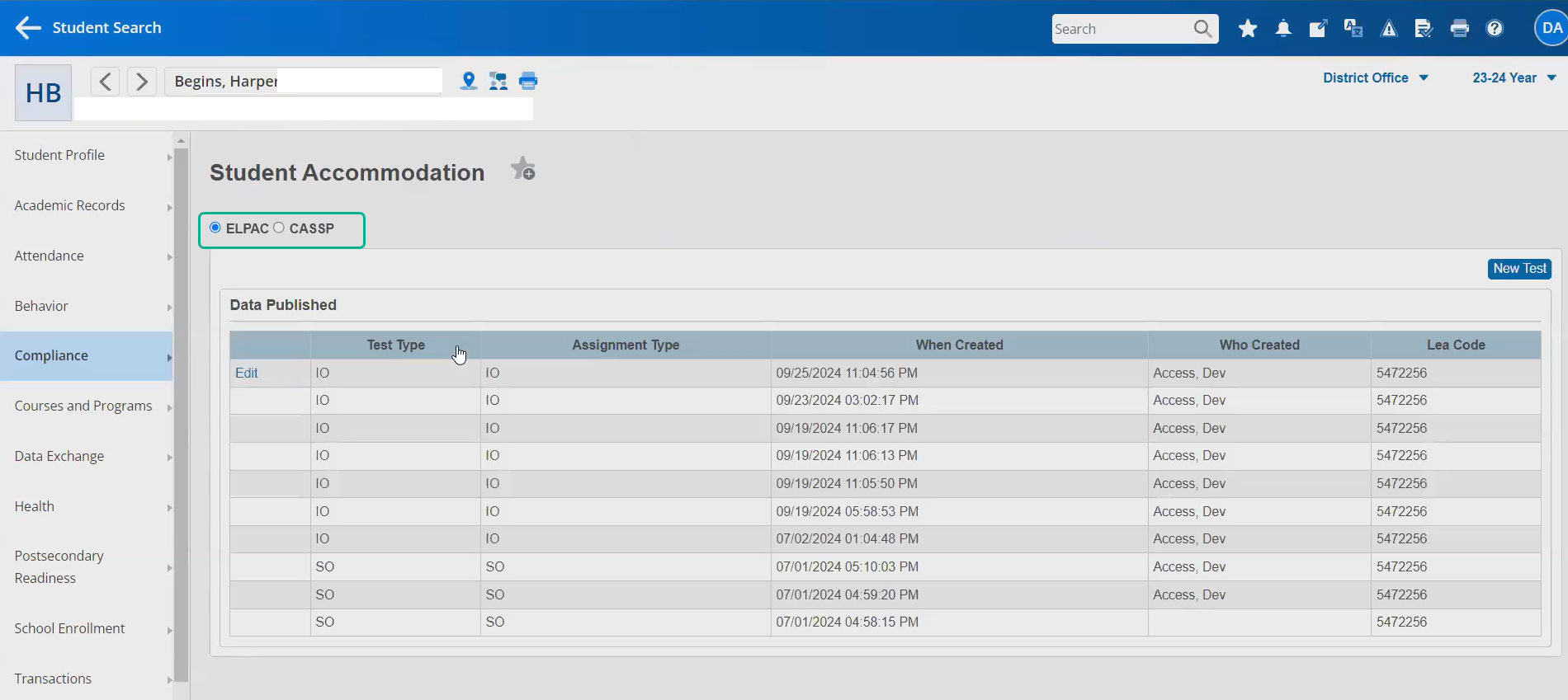 Select systems of assignments