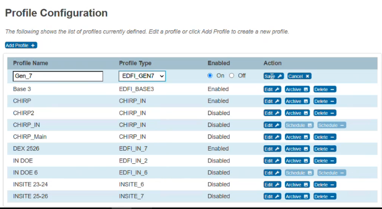 Open profile configuration to enable Gen 7 profile